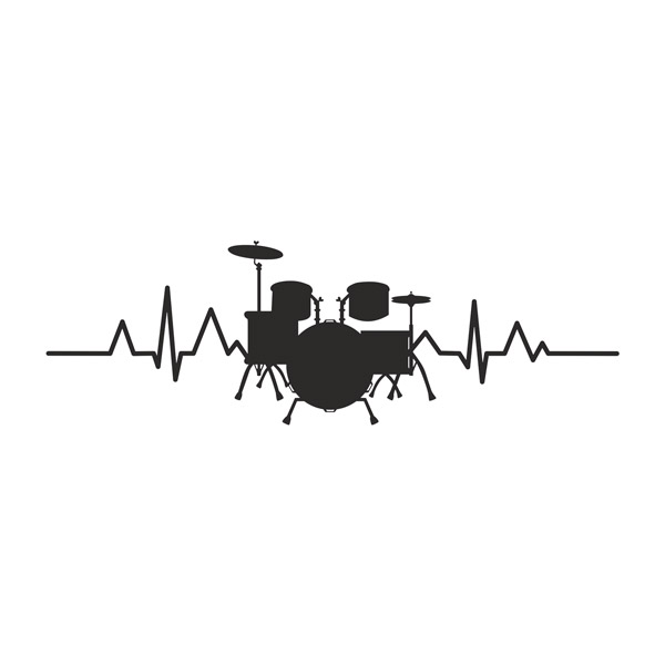 Wandtattoos: Schlagzeug-Kardiogramm