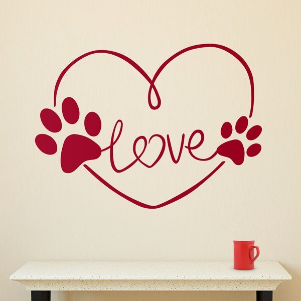 Wandtattoos: Love Hundeabdrücke