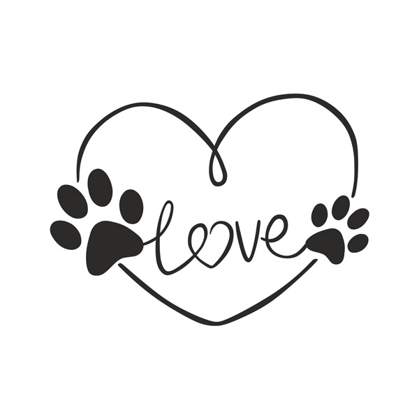 Wandtattoos: Love Hundeabdrücke