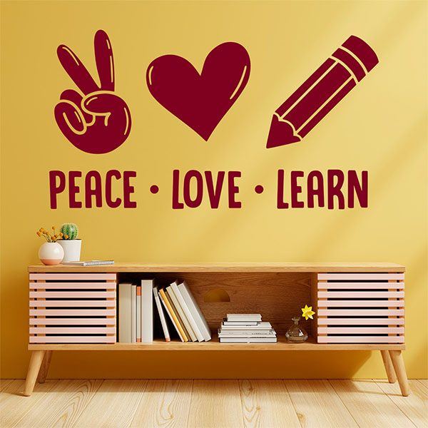 Wandtattoos: Peace Love Learn