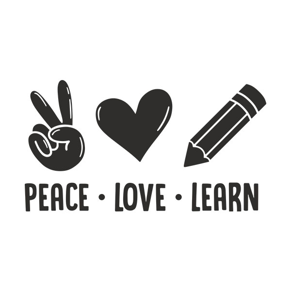 Wandtattoos: Peace Love Learn