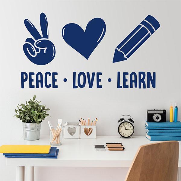 Wandtattoos: Peace Love Learn