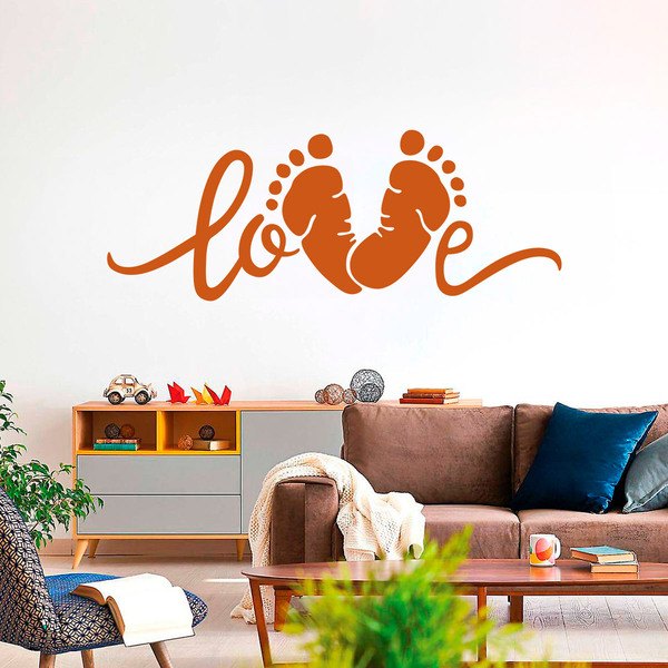 Kinderzimmer Wandtattoo: Love Babyfüße