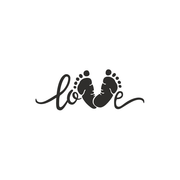 Kinderzimmer Wandtattoo: Love Babyfüße
