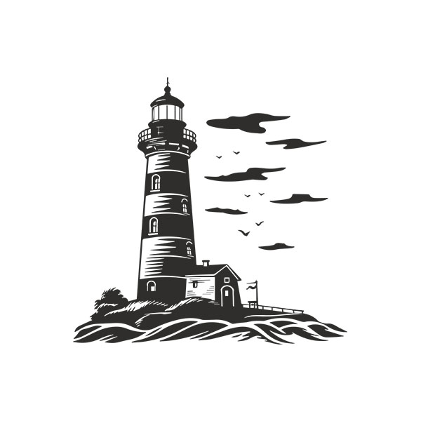 Wandtattoos: Leuchtturm an der Küste