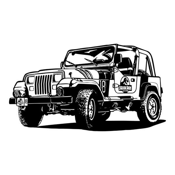Wandtattoos: Jeep Wrangler Jurassic Park