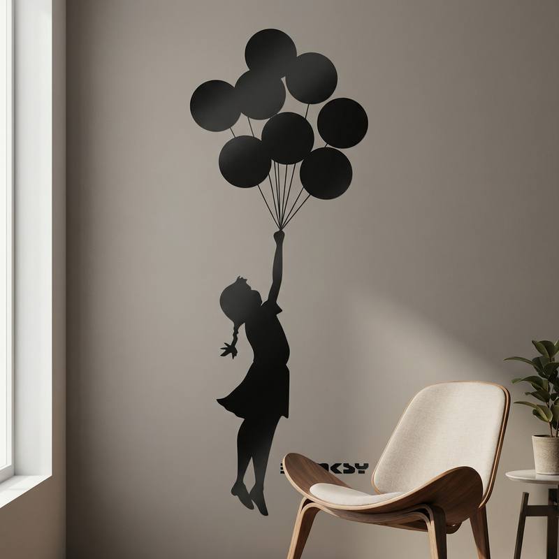 Wandtattoos: Banksy, M&auml;dchen mit Luftballons