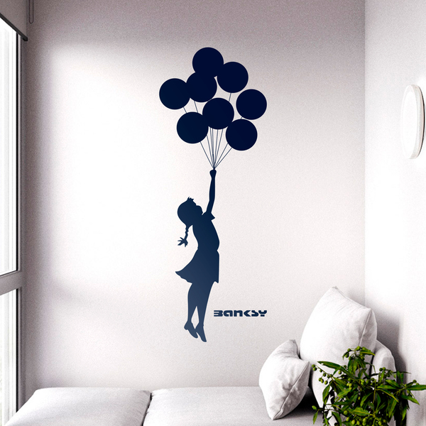 Wandtattoo Banksy, Mädchen mit Luftballons