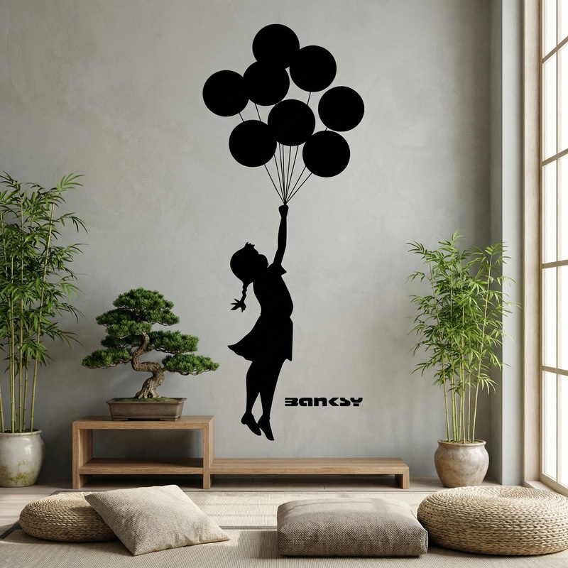 Wandtattoos: Banksy, M&auml;dchen mit Luftballons