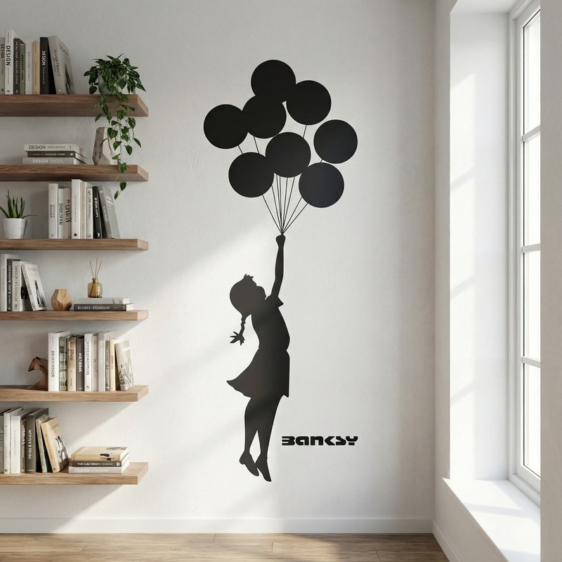 Wandtattoos: Banksy, M&auml;dchen mit Luftballons