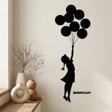 Wandtattoos: Banksy, M&auml;dchen mit Luftballons 7