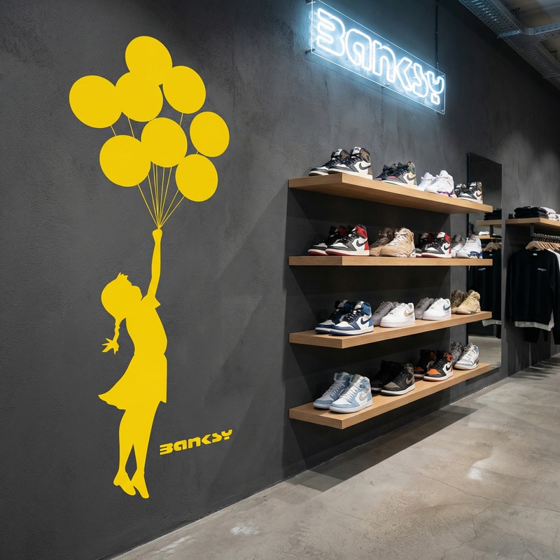 Wandtattoos: Banksy, M&auml;dchen mit Luftballons