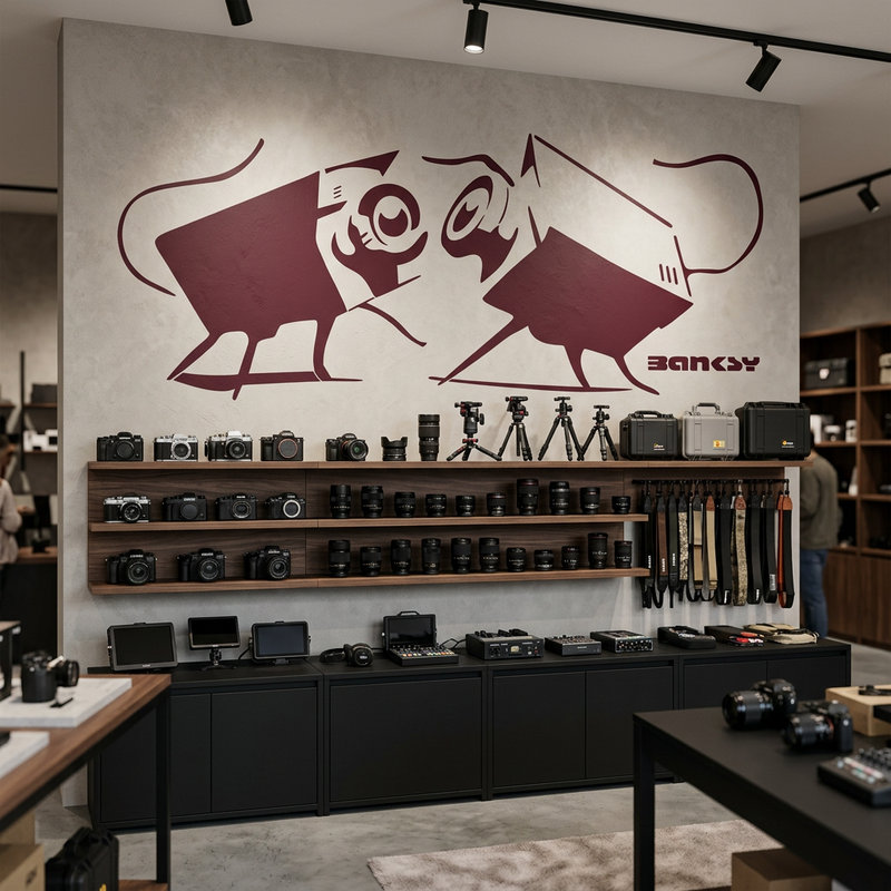 Wandtattoos: Banksy, Kameraratten