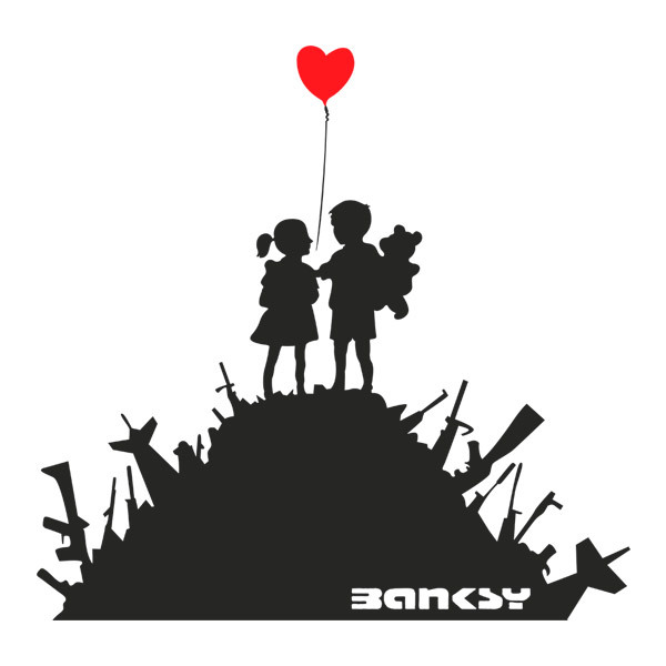 Wandtattoos: Banksy, Kinder auf Waffen