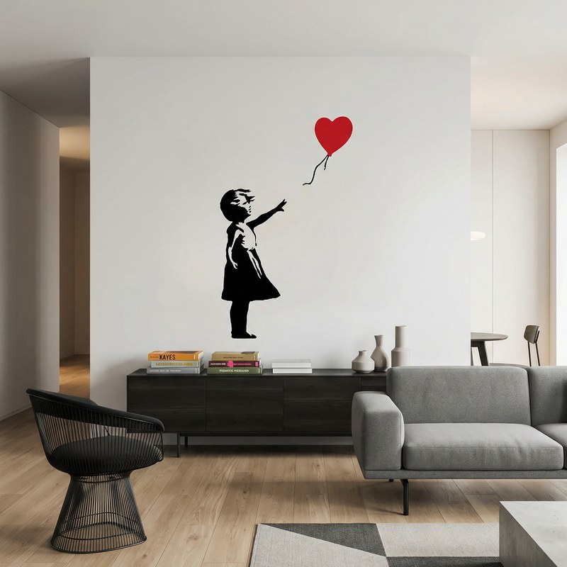 Wandtattoos: Banksy, M&auml;dchen Mit Einem Ballon