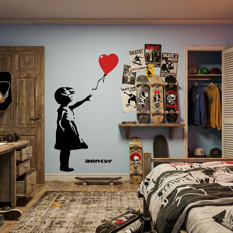 Wandtattoos: Banksy, M&auml;dchen Mit Einem Ballon