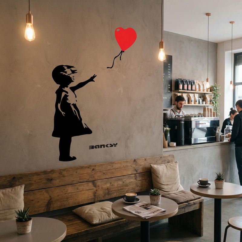 Wandtattoos: Banksy, M&auml;dchen Mit Einem Ballon