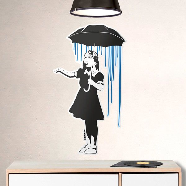 Wandtattoos: Banksy, Mädchen im Regen
