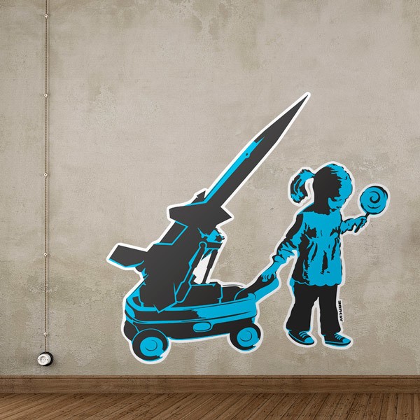 Wandtattoos: Banksy, Raketenmädchen