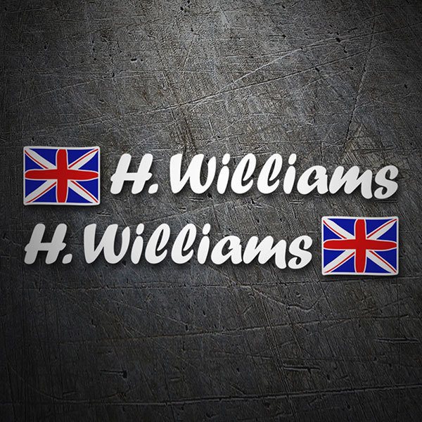 Aufkleber: 2X Großbritannien-Flaggen + weiß kalligraphischer 