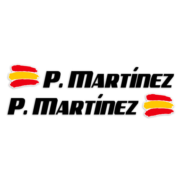 Aufkleber: 2X Flaggen Spanien + Name Sport schwarz