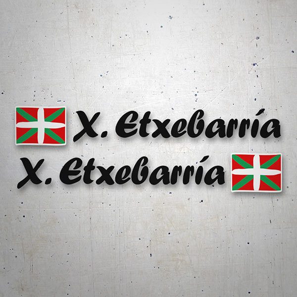 Aufkleber: 2X Flaggen Baskenlan + Name kalligraphischer schwa