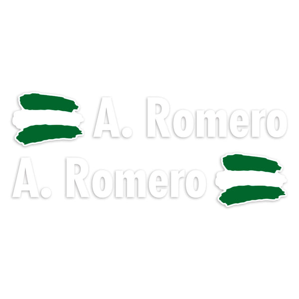 Aufkleber: 2X Flaggen Andalusien + Name in weiß