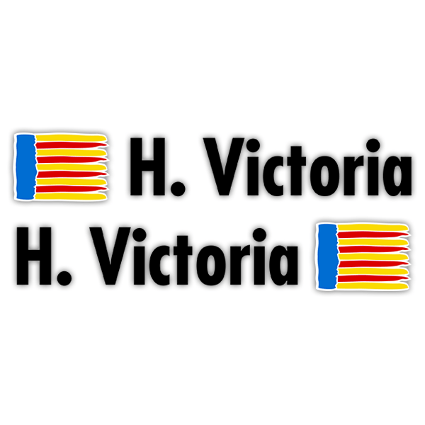 Aufkleber: 2X Flaggen Valencia + Name in schwarz