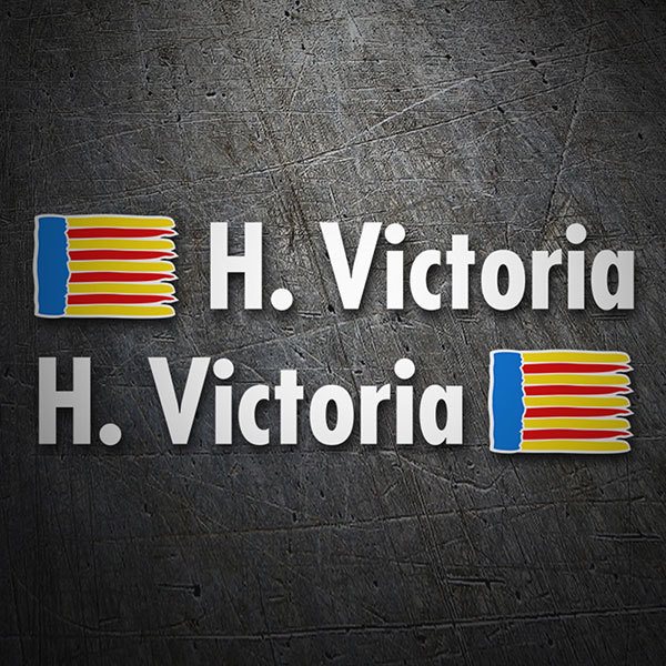 Aufkleber: 2X Flaggen Valencia + Name in weiß