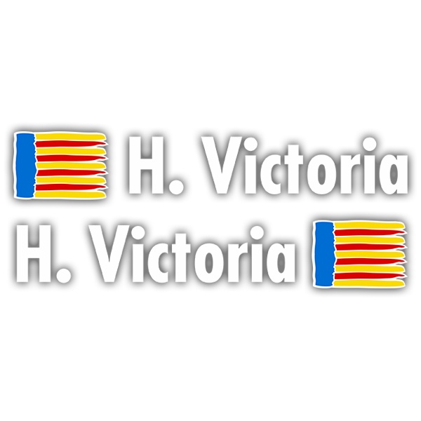 Aufkleber: 2X Flaggen Valencia + Name in weiß