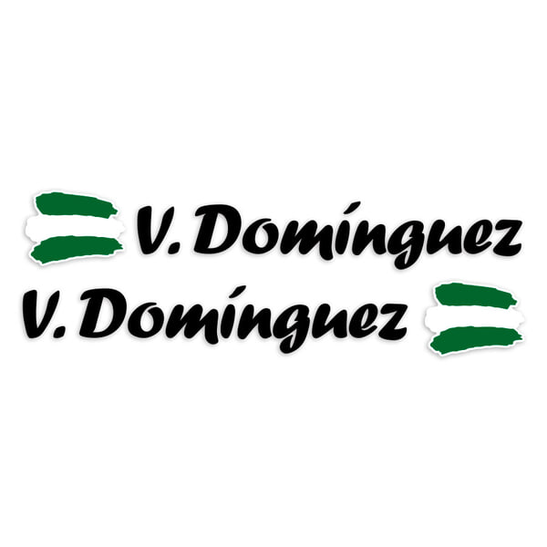 Aufkleber: 2X Flaggen Andalusia + Name kalligraphischer schwa