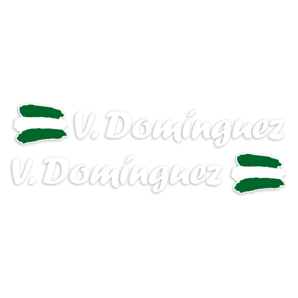 Aufkleber: 2X Flaggen Andalusien + Name kalligraphischer weiß