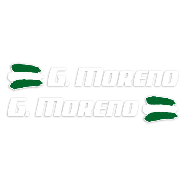 Aufkleber: 2X Flaggen Andalusien + Name Sport weiß