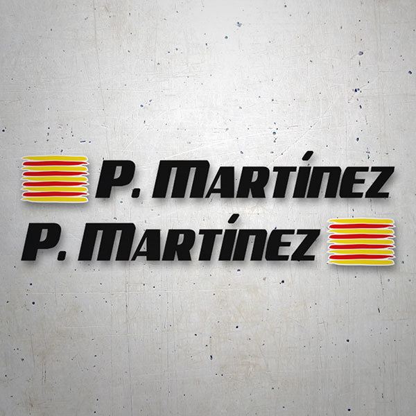 Aufkleber: 2X Flaggen Katalonien + Nummer Pilot Schwarz