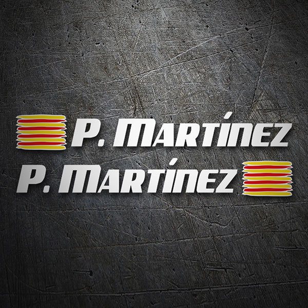 Aufkleber: 2X Katalanische Flaggen + Name Sport Wei&szlig;