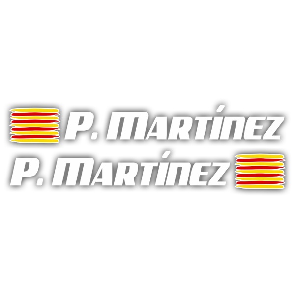Aufkleber: 2X Flaggen Catalonia + Name Sport weiß