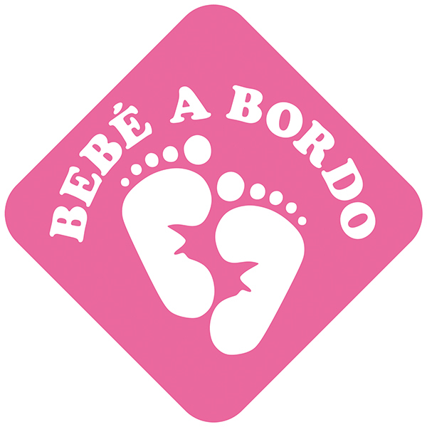 Aufkleber: Baby an bord Fußabdrücke Spanisch