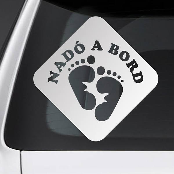 Aufkleber: Baby an Bord Fußabdrücke - katalanisch