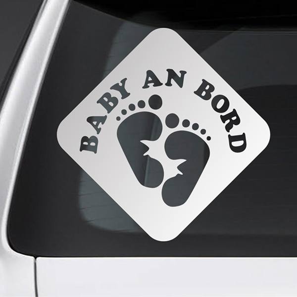 Aufkleber: Baby an bord Fußabdrücke Deutsche 0