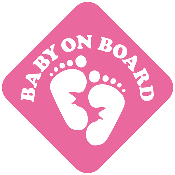 Aufkleber: Baby an bord Fußabdrücke - Englisch