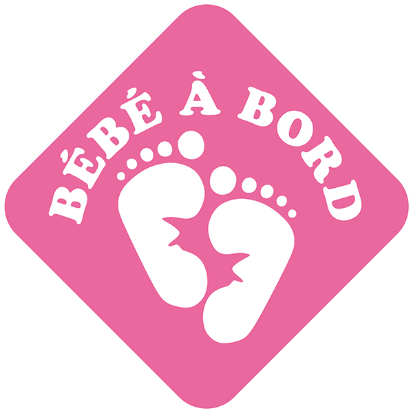 Aufkleber: Baby an bord Fußabdrücke - Französisch