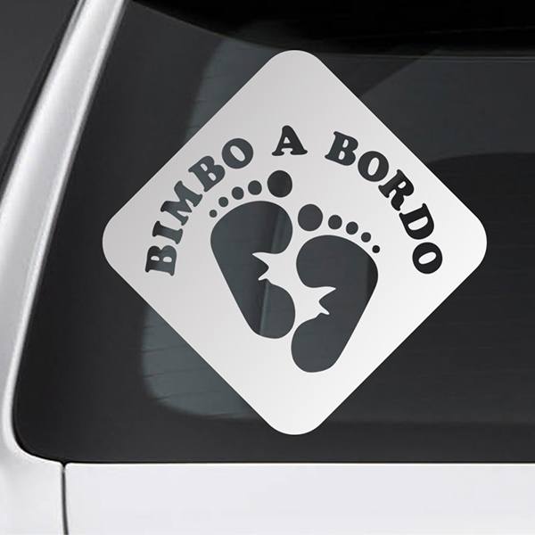 Aufkleber: Baby an bord Fußabdrücke - italienisch