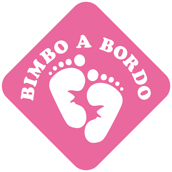 Aufkleber: Baby an bord Fußabdrücke - italienisch