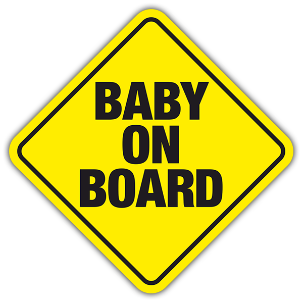 Aufkleber: Straßenschilder baby an bord Englisch