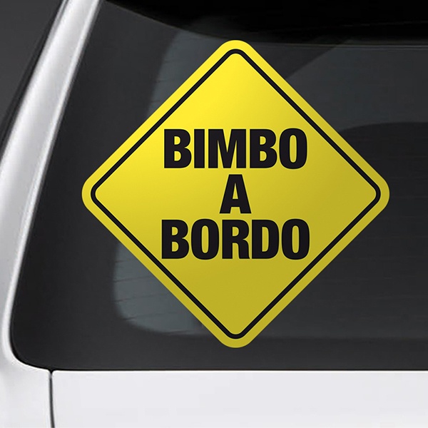Aufkleber: Straßenschilder baby an bord italienisch