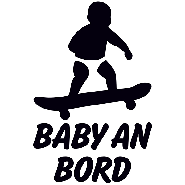 Aufkleber: Baby an bord skate