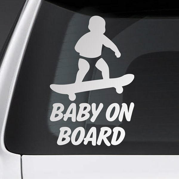 Aufkleber: Baby an bord skate englisch