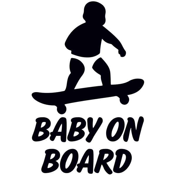 Aufkleber: Baby an bord skate englisch
