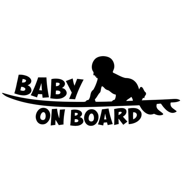 Aufkleber: Baby an bord surf - Englisch