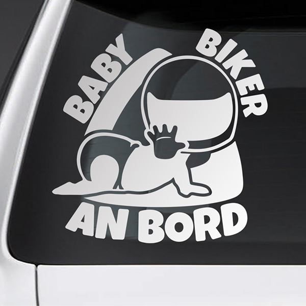 Aufkleber: Baby an bord biker